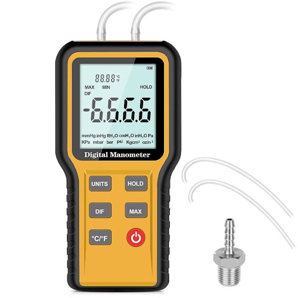 Manometer Professionelt lufttryksmåler Digitalt manometer