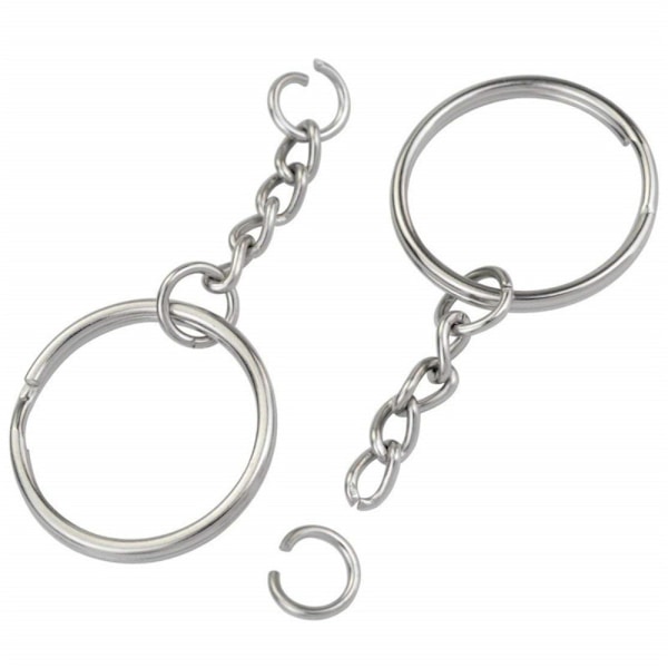 50 Stk Nøglering Nøglering Split Ringe Nøglering GLAD STIL GLAD Smooth Style