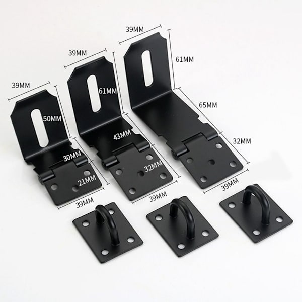 90 graders Lås Hake Hänglås Spänne SVART 3INCH black 3inch