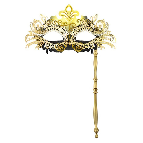 Maskerademaske med holdepind SORT SORT