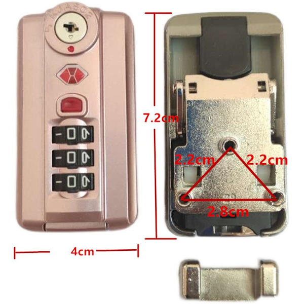 3-cifret kombinationslås Custom Password Lock GRÅ Grey