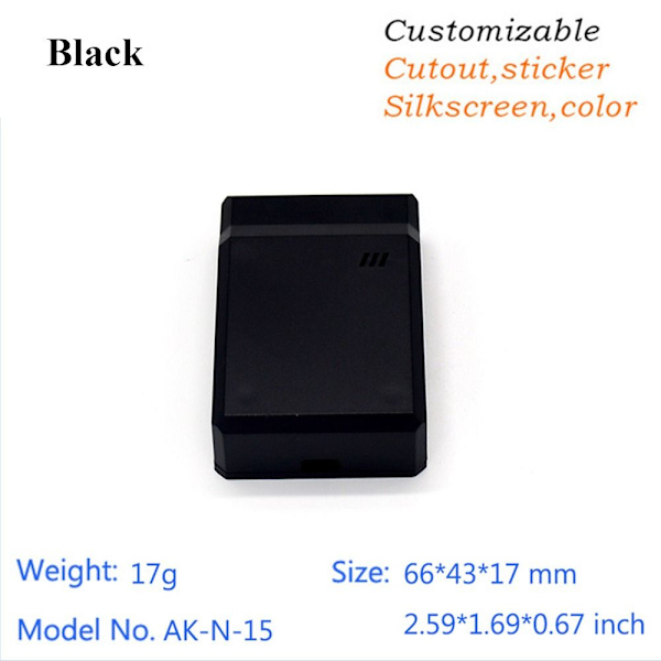 Elektronisk projektæske Vandtæt dæksel Projekt SORT 66X43X17MM Black 66x43x17mm