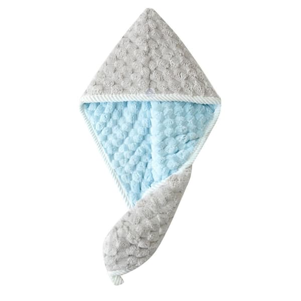 Tørt hår Cap Håndklæder Badehætte GRÅ DOBBELT LAG DOBBELT LAG Grey Double Layer-Double Layer