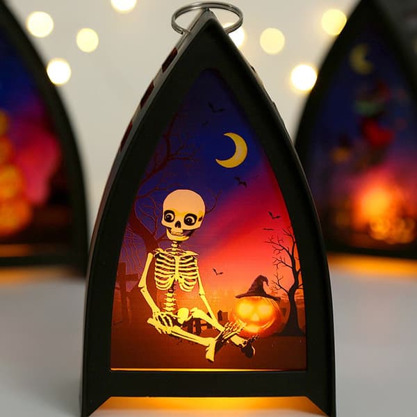 Halloween Wind Lantern Lysestake Ghost LED Light PUMPKIN Pumpkin