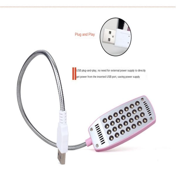 LED læselampe USB bog lys BLÅ Blue