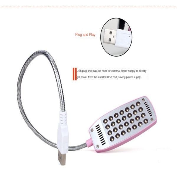 LED-läslampa USB boklampa ROSA Pink