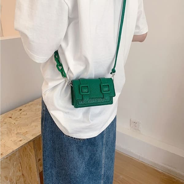 Mini Small Messenger Bag Kedjeväska VIT white
