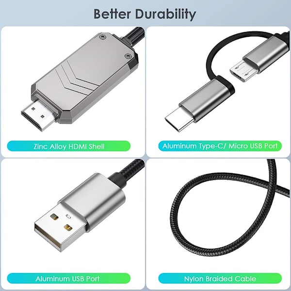 Android Type-C/Micro USB till HDMI-kabel MHL till HDMI-adapter