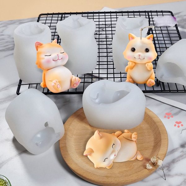 3D Cat Candle Form 3D Art voksform 2 2 2
