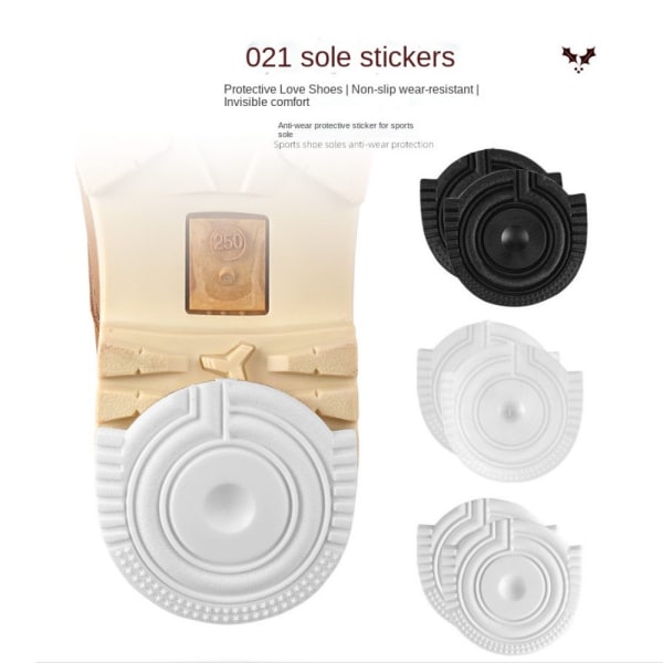 1 par Skor Matt Stickers Gummi Skostycken VIT STORLEK 40 STORLEK White Size 40-Size 40
