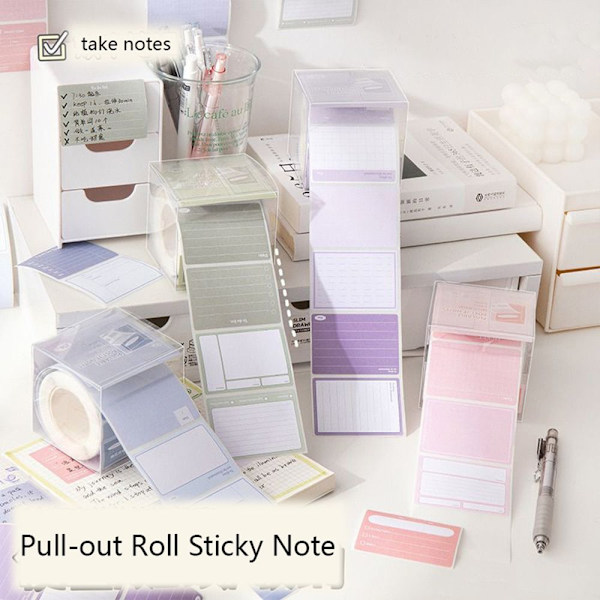 256 STK/æske Memo Pad Study Sticky Note 01-GRADIENT LILLA 01-Gradient Purple