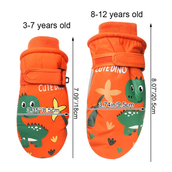 Barn Skihansker Lange Ermer Votter ORANSJE 3-7 ÅR orange 3-7 years old