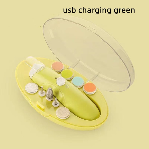 USB laddning Elektrisk Nageltrimmer Baby green