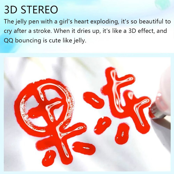 6 kpl / set 3D Stereo Jelly Pen Highlighter Pen 02 02 02