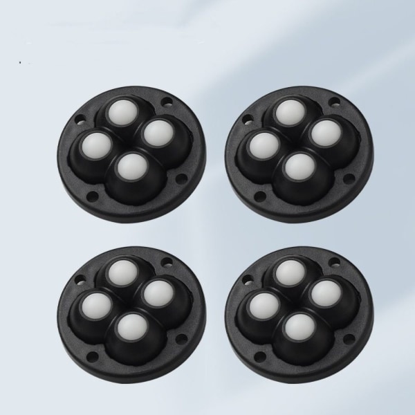 4stk Møbelhjul Hjul Universalhjul SVART NYLONKULE black nylon ball-nylon ball