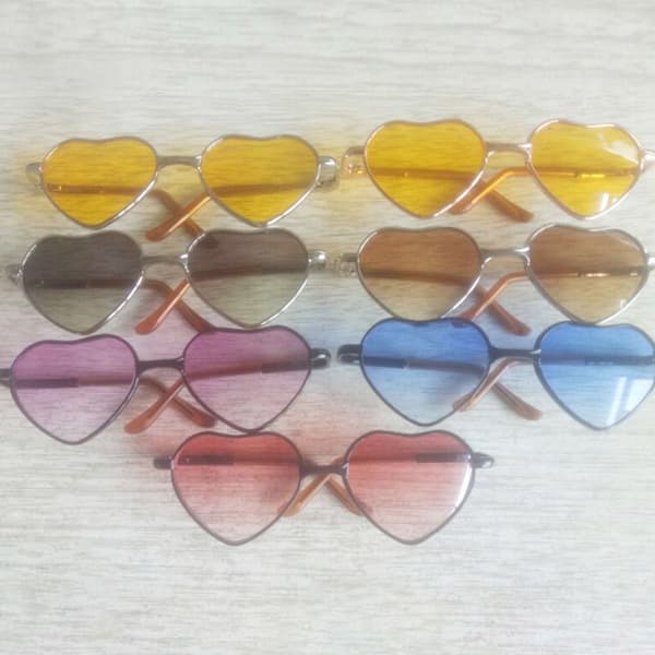 Cute Heart Frame Plush Doll Eyeglasses 2 2 2