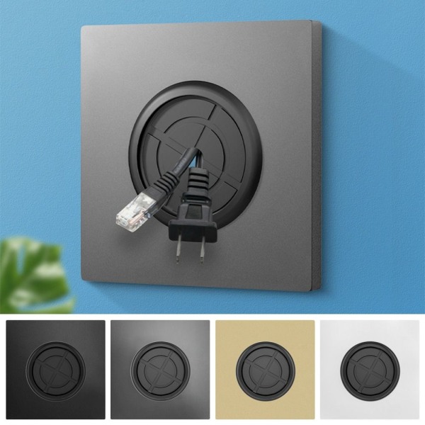 Vägg blank panel Kabeluttag Panel SVART BLANK black blank