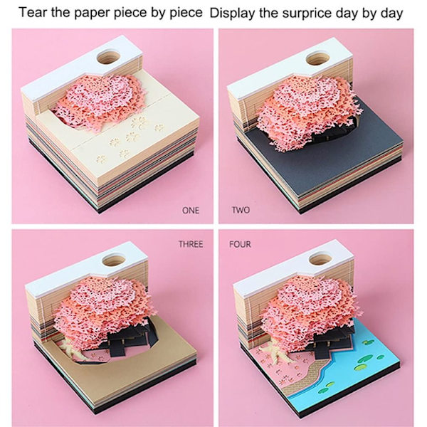 Memo Pad Art 3D Sticky Notes Marriage Tree Notepad