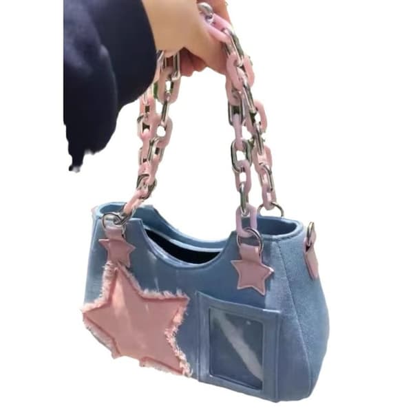 Denim Crossbody Bag Handväskor LJUSBLÅ Light Blue