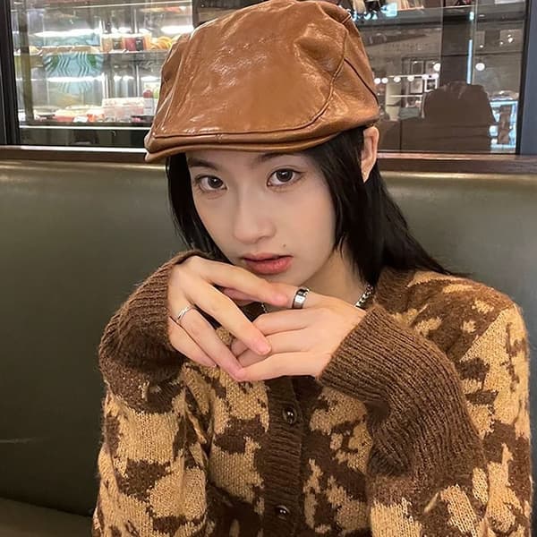 Berets Hat Newsboy Hat BRUN BROWN