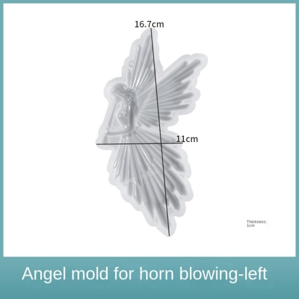 2 Stk Flute Angel Forme Spejl Shiny Silikone Form SÆT SÆT Set