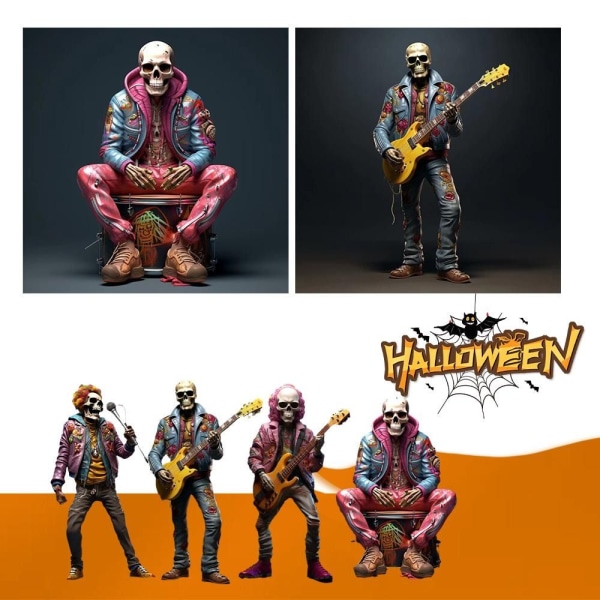 Roll Skeleton Band Figurines Skull Crafts A A A