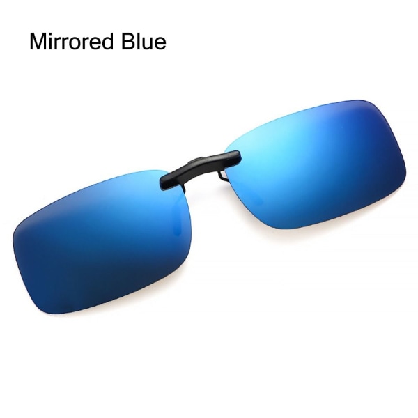 Magnetiske Clip-On polariserede solbriller Flip Up solbriller Mirrored Blue