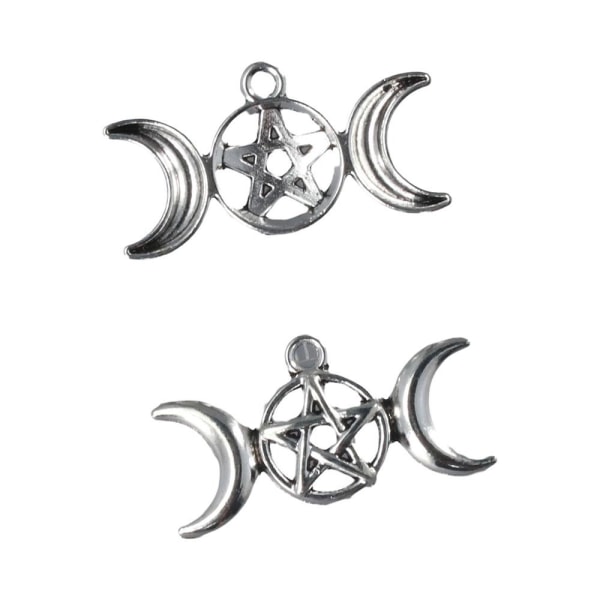 Moon Goddess Hängsmycke Pentagram Moon Charms Triple Moon