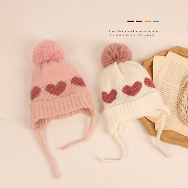 Strikket lue for barn Beanie Cap GRÅ Grey