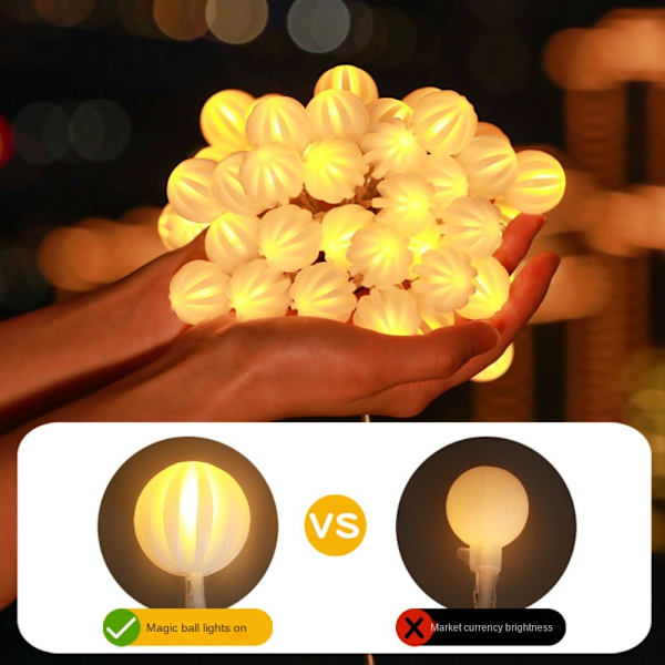 Batteridrivna String Lights Globe String Lights Ball Warm White 16.4ft 40 LED-16.4ft 40 LED