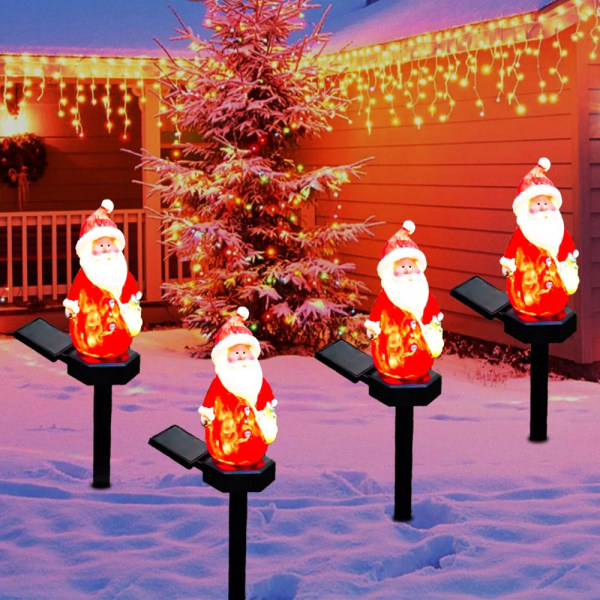 Solar Light pylväslamppu JOULUKUPAKKI JOULUKUKKO Santa Claus