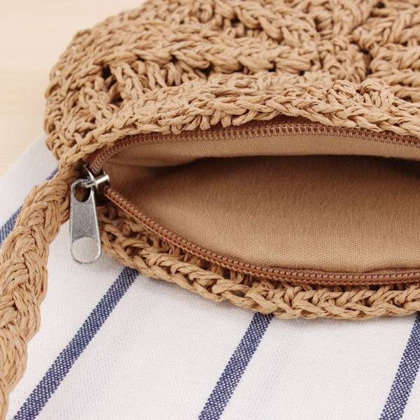 Sommar Halmväskor Tofs Strandväskor LJUSBRUN light brown