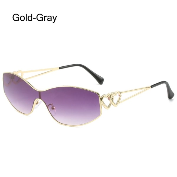 Futuristiske Sportssolbriller Wrap Around Solbriller GULD-GRÅ Gold-Gray