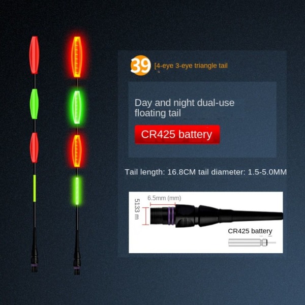 2stk LED Fishing Smart Float Top Elektronisk flydebøje 39 39 39