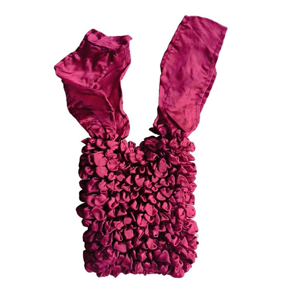 Plisseret taske Indkøbspose VINRØD wine red