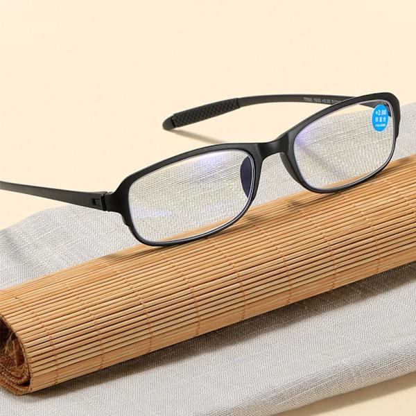 Anti-blått ljus Läsglasögon Fyrkantiga glasögon RÖD STYRKA Red Strength 350