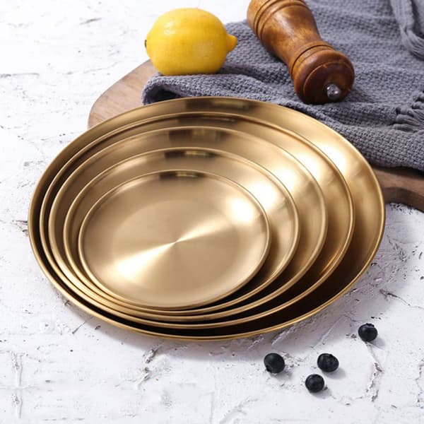Benspottskål Grunt bricka GULD 30CM 30CM gold 30cm-30cm