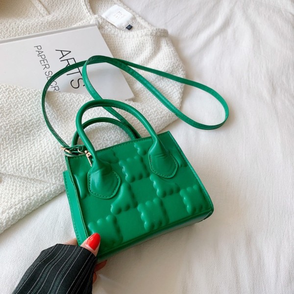 New Fashion Håndtasker Lynlås Tryk Blomster Taske GRØN green