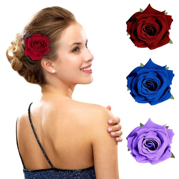 Rose Hair Clip Flower Hiusneula LAKE BLUE lake blue