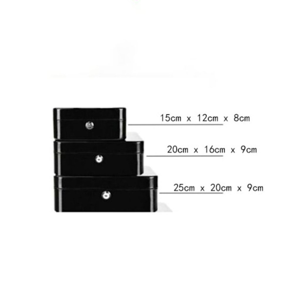 Metallinen kassakaappi MUSTA 20cm x 16cm x 9cm BLACK 20cm x 16cm x 9cm