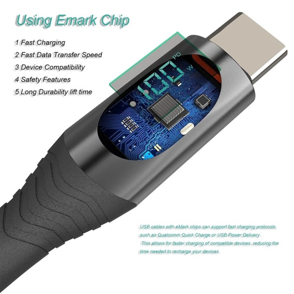 Typ C till Typ C-kabel Datakabel 2M 2m