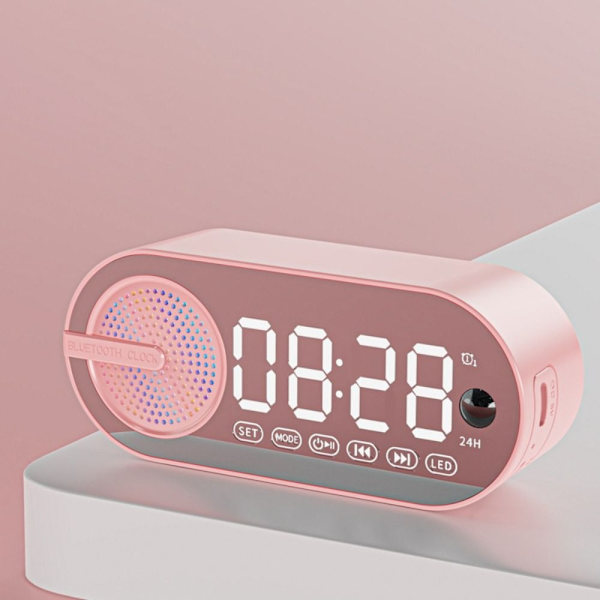Digital väckarklocka Bluetooth högtalare VIT white