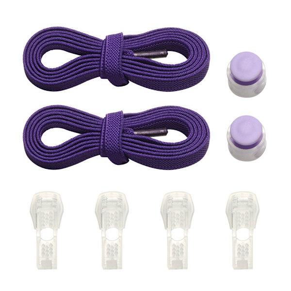 Fjäderlås Skosnören Utan Knytning LILA purple