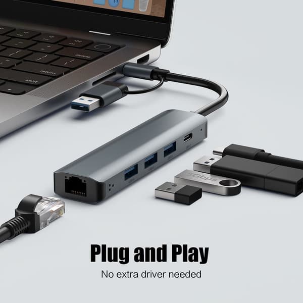 USB C HUB -moniporttinen sovitin USB 3.0 -jakaja