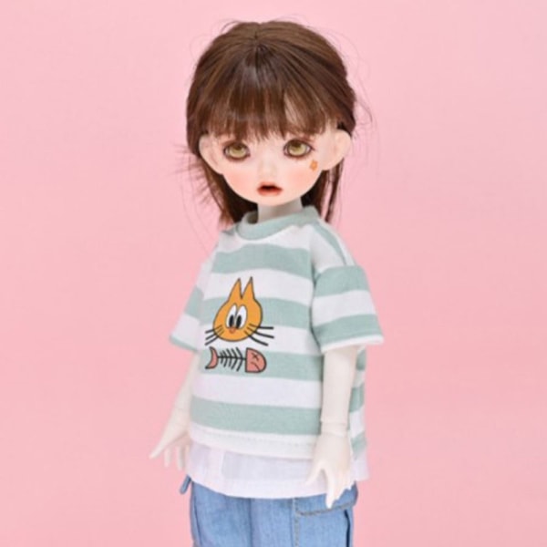 Doll Stripe T-skjorte Dukkeoverdeler 3 3 3