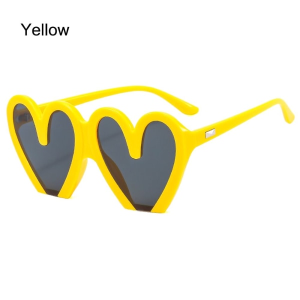 Hjärta Solglasögon för kvinnor Beach Solglasögon GUL Yellow