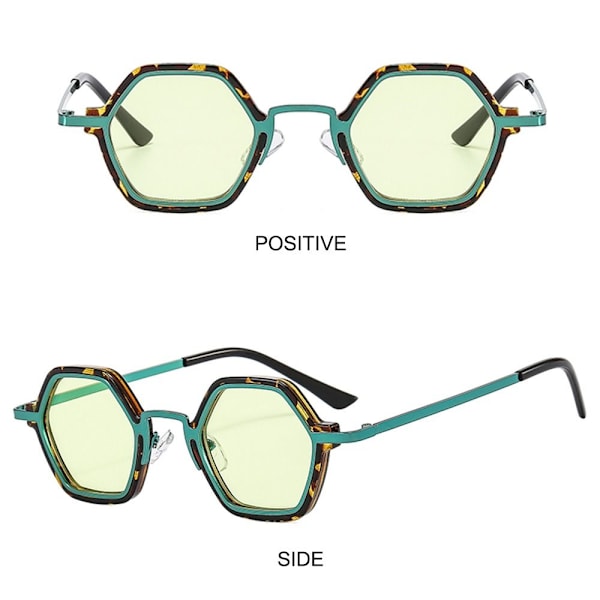 Små polygonale solbriller Punk Shades LEOPARD-BLÅ LEOPARD-BLÅ Leopard-Blue
