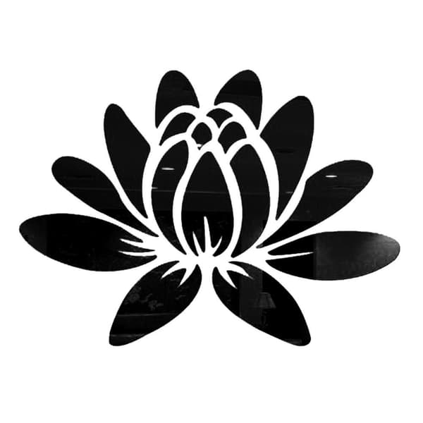Mirror Surface Stickers Blooming Lotus Miroor Decal SORT black