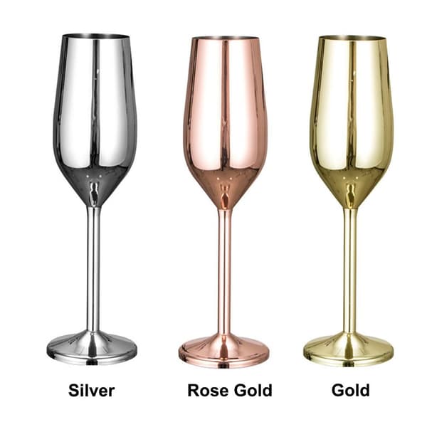 200ML 304 rostfritt stål enkellagers vinglaskoppar silver 200ml
