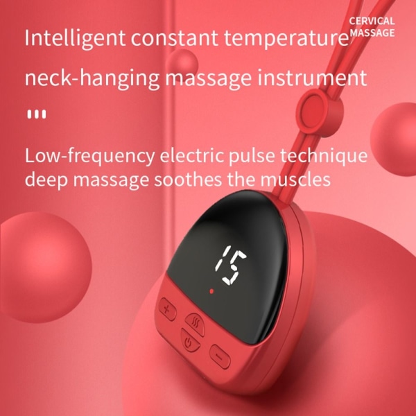 Hængende Neck Massager Pulse Heat Therapy RØD Red